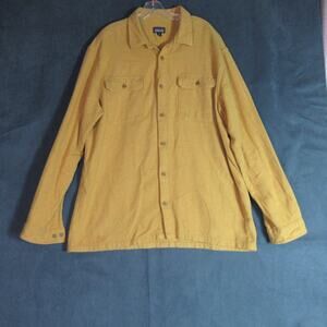Patagonia Flannel Shirt Mens XL Yellow Organic Cotton Button Up Lodge Cabincore